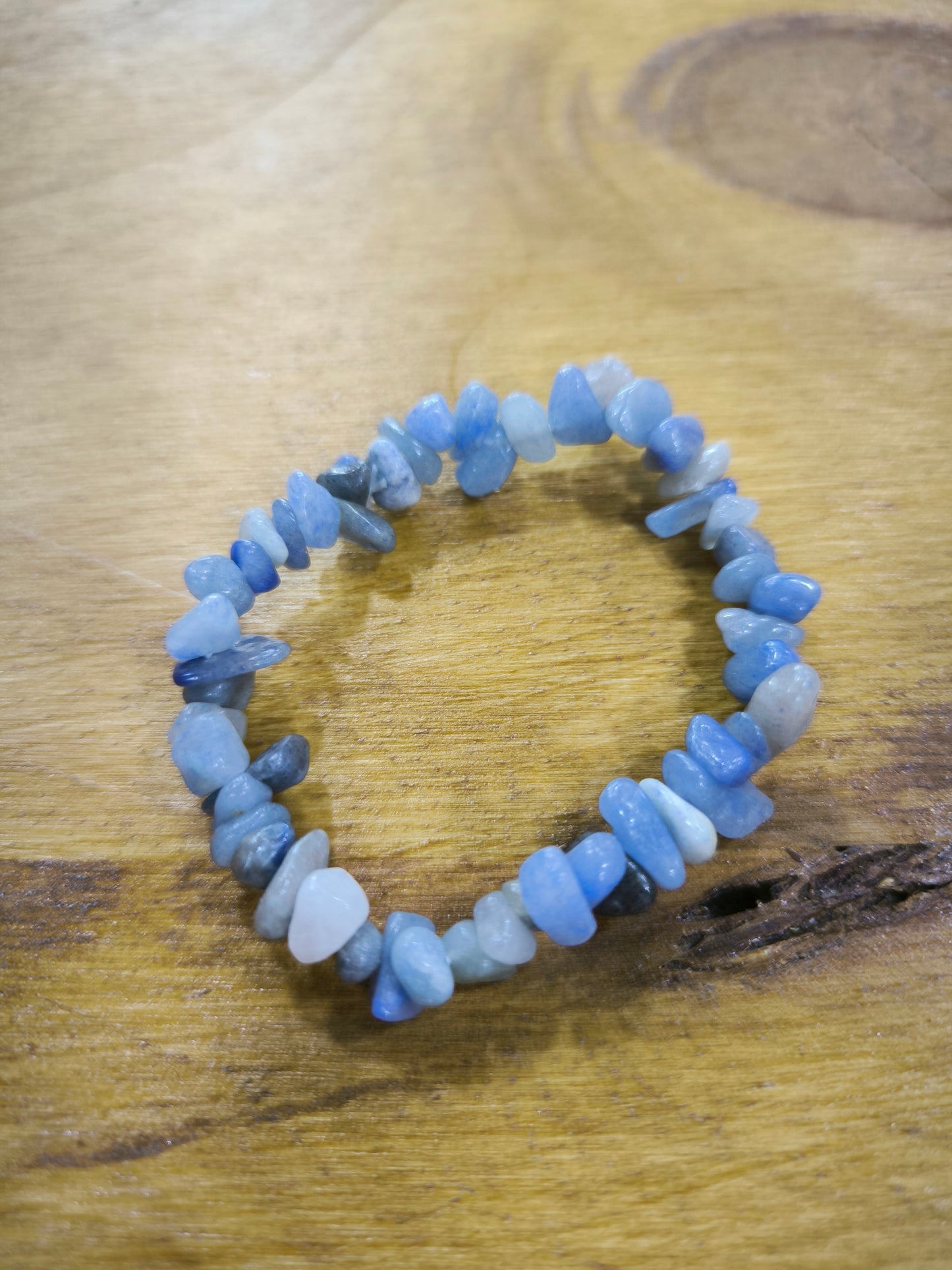 Pulsera De Chips De Cuarzo Azul