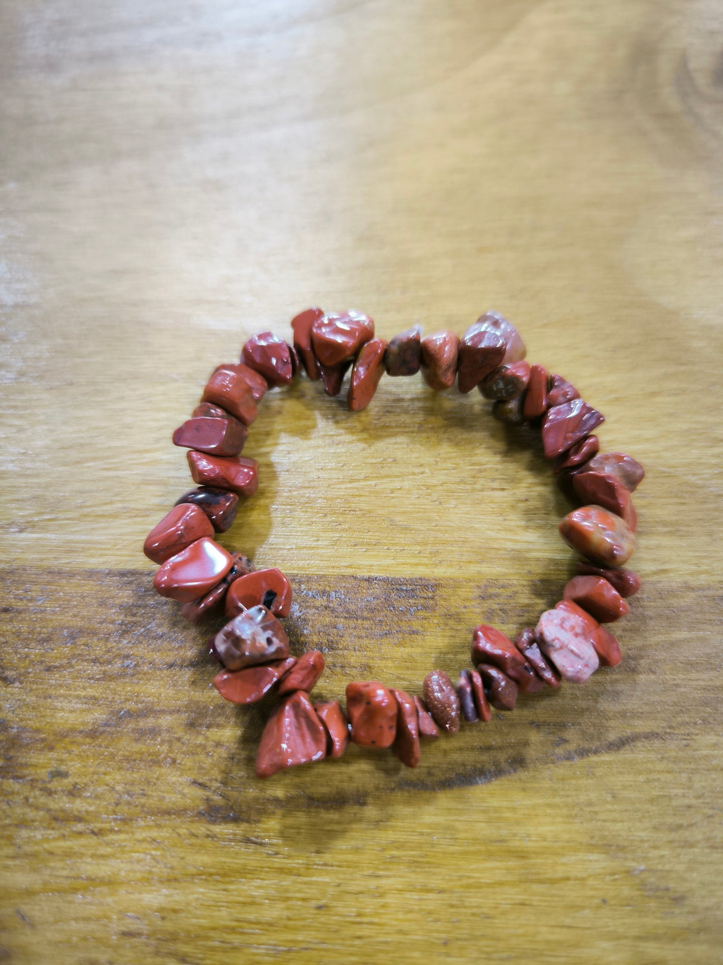 Pulsera De Chips De Jaspe Rojo