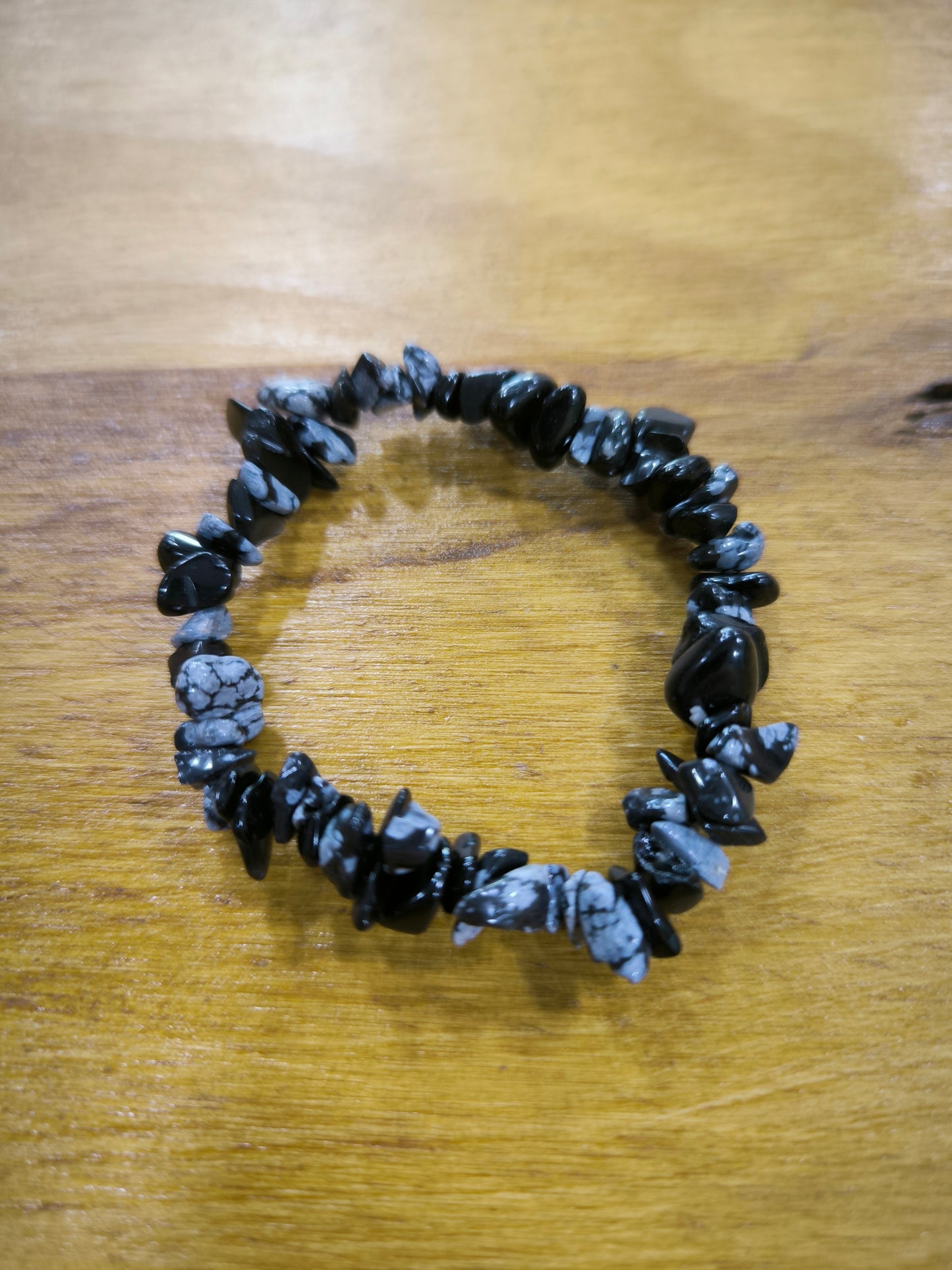 Pulsera De Chips De Obsidiana Nevada