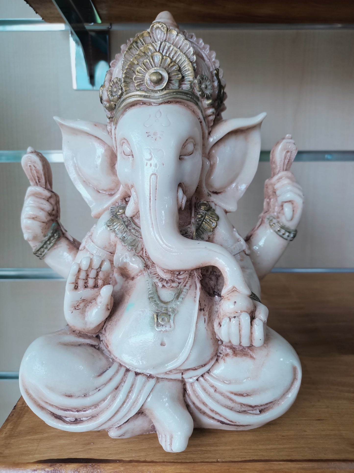 Figura Ganesha Color Hueso Grande