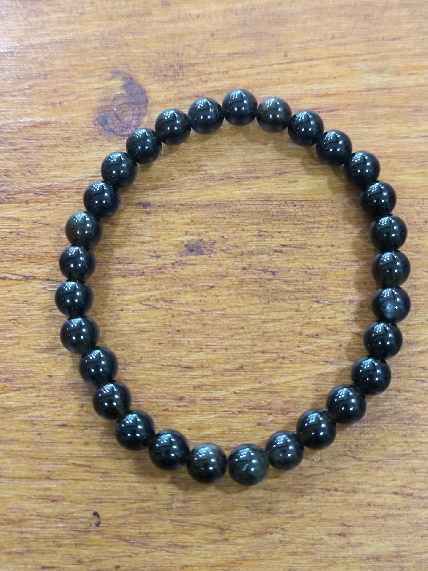 Pulsera Mineral De Obsidiana