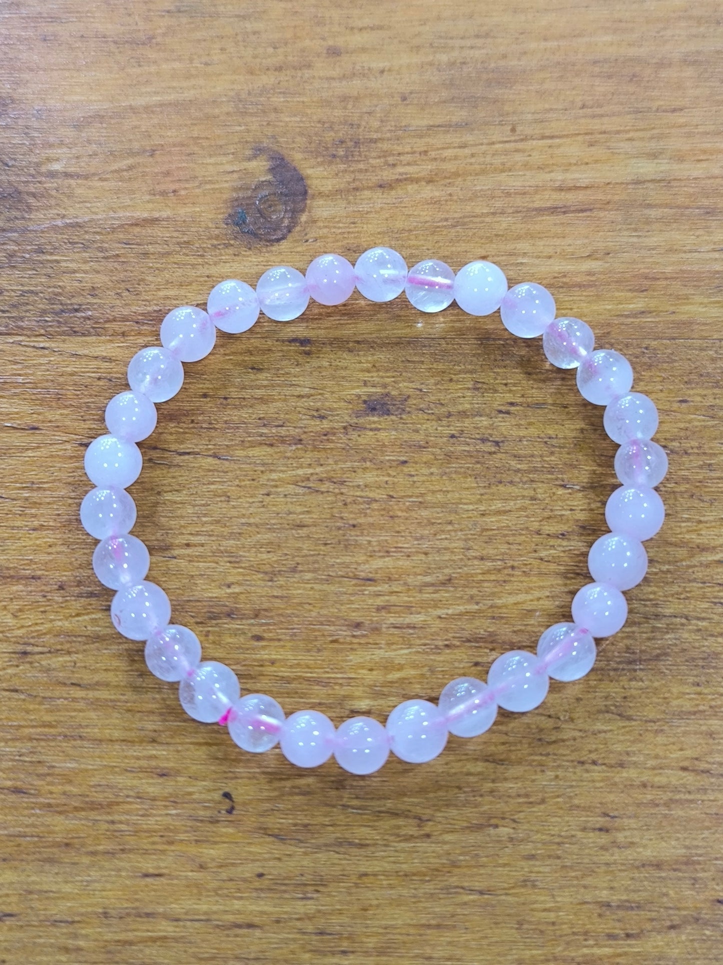 Pulsera Mineral De Cuarzo Rosa