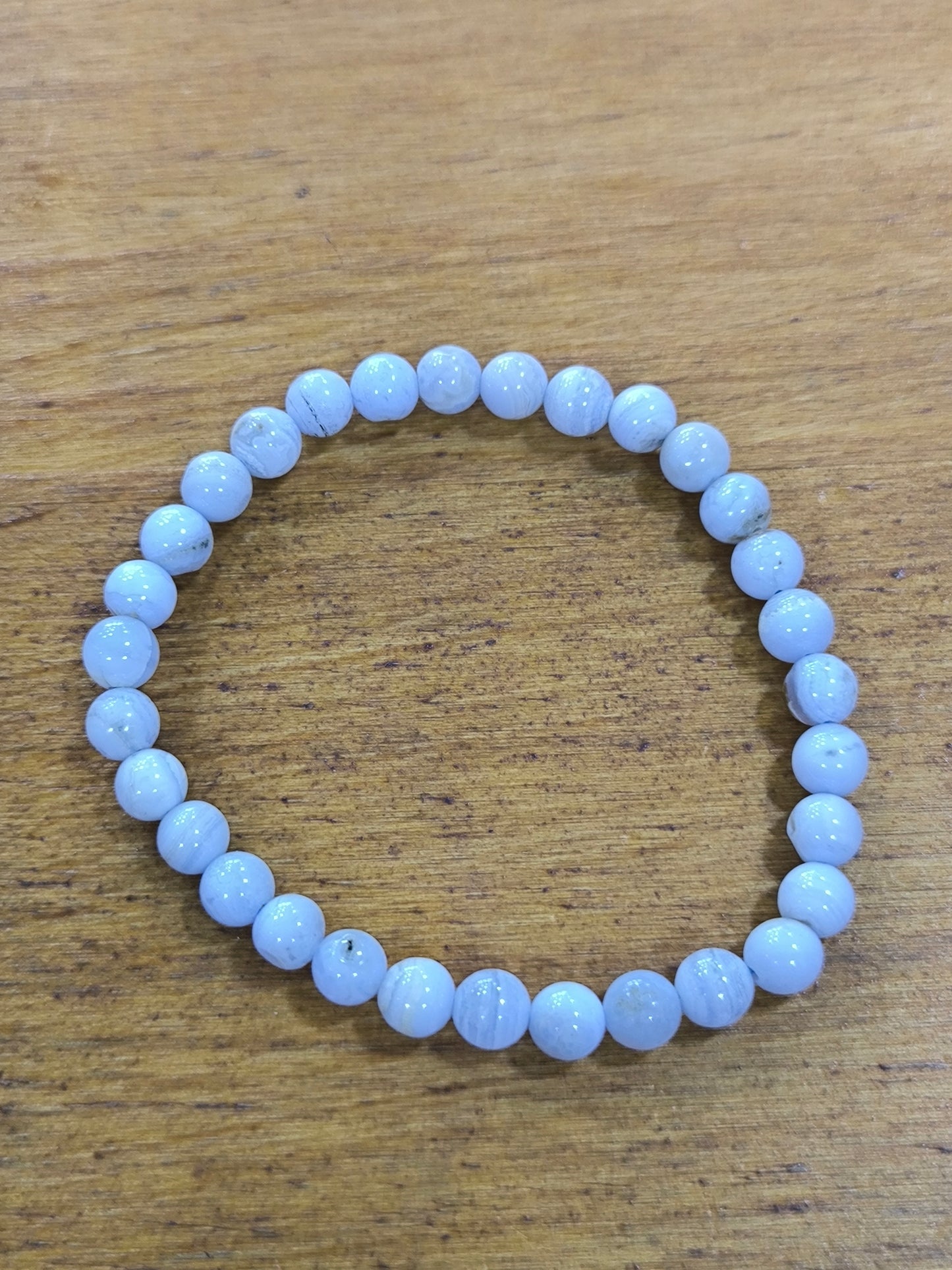 Pulsera Mineral De Calcedonia