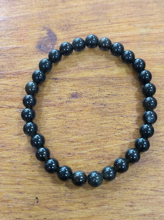 Pulsera Mineral De Obsidiana