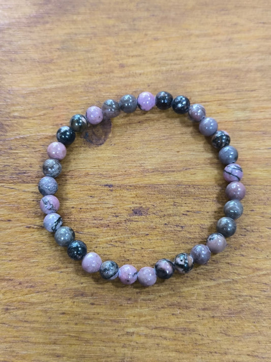 Pulsera Mineral De Rodonita
