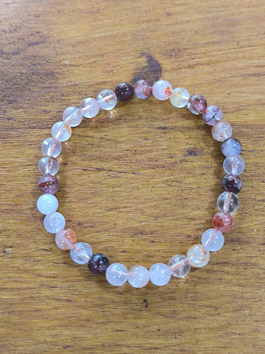 Pulsera Mineral De Cuarzo Hematoide