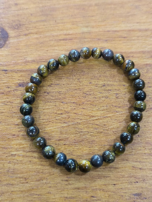 Pulsera Mineral De Ojo De Tigre