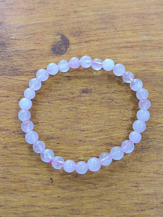 Pulsera Mineral De Cuarzo Rosa