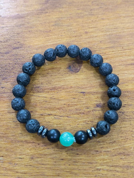 Pulsera Mineral De Aventurina Verde/Volcánica