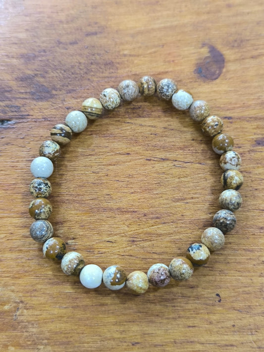 Pulsera Mineral De Jaspe Paisaje