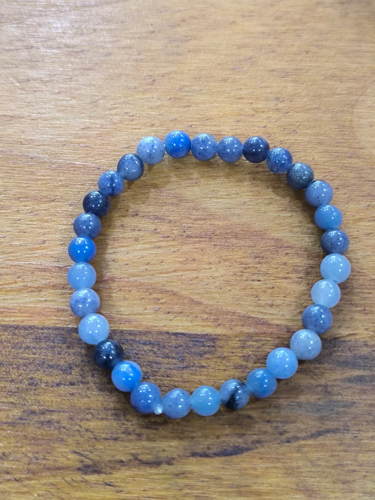 Pulsera Mineral De Cuarzo Azul