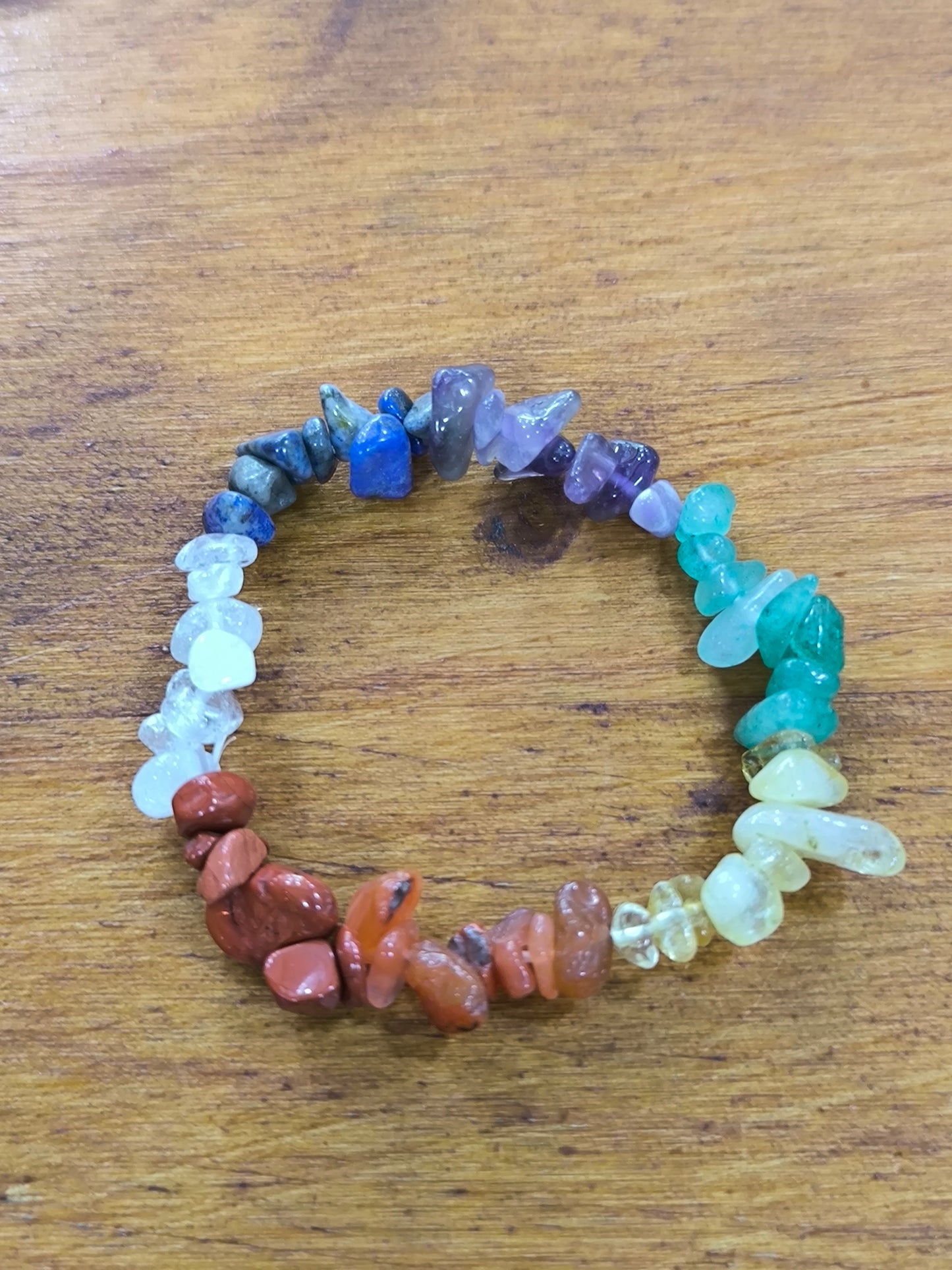 Pulsera Chips Mineral De 7 Chakras
