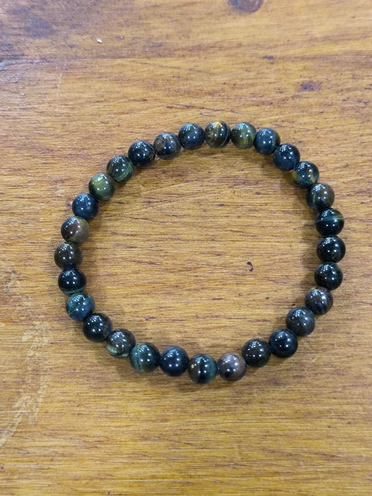 Pulsera Mineral De Ojo De Halcón