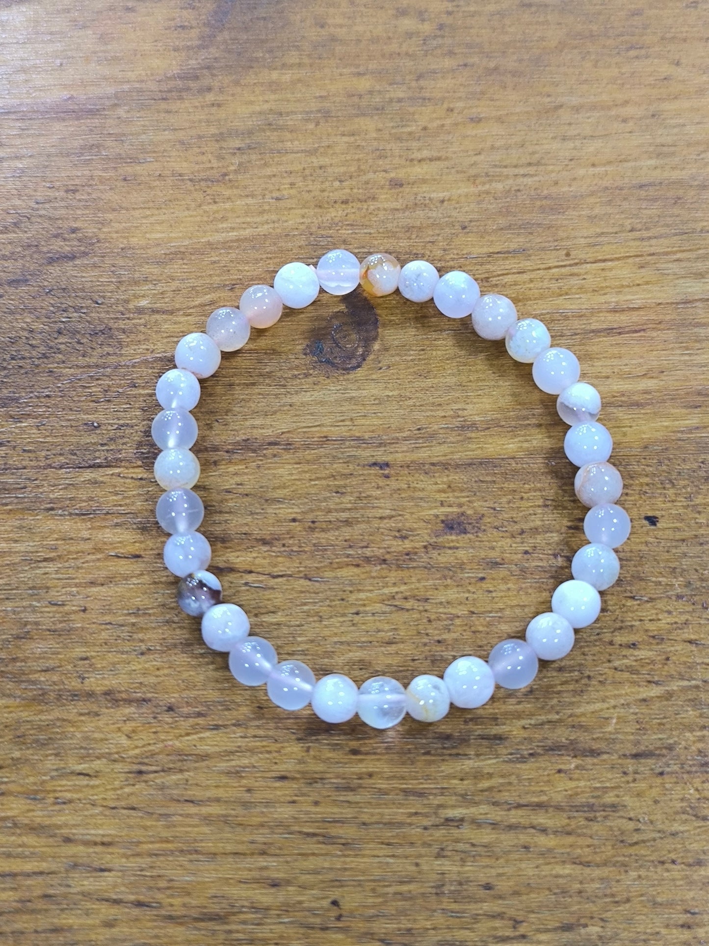 Pulsera Mineral De Ágata Sakura