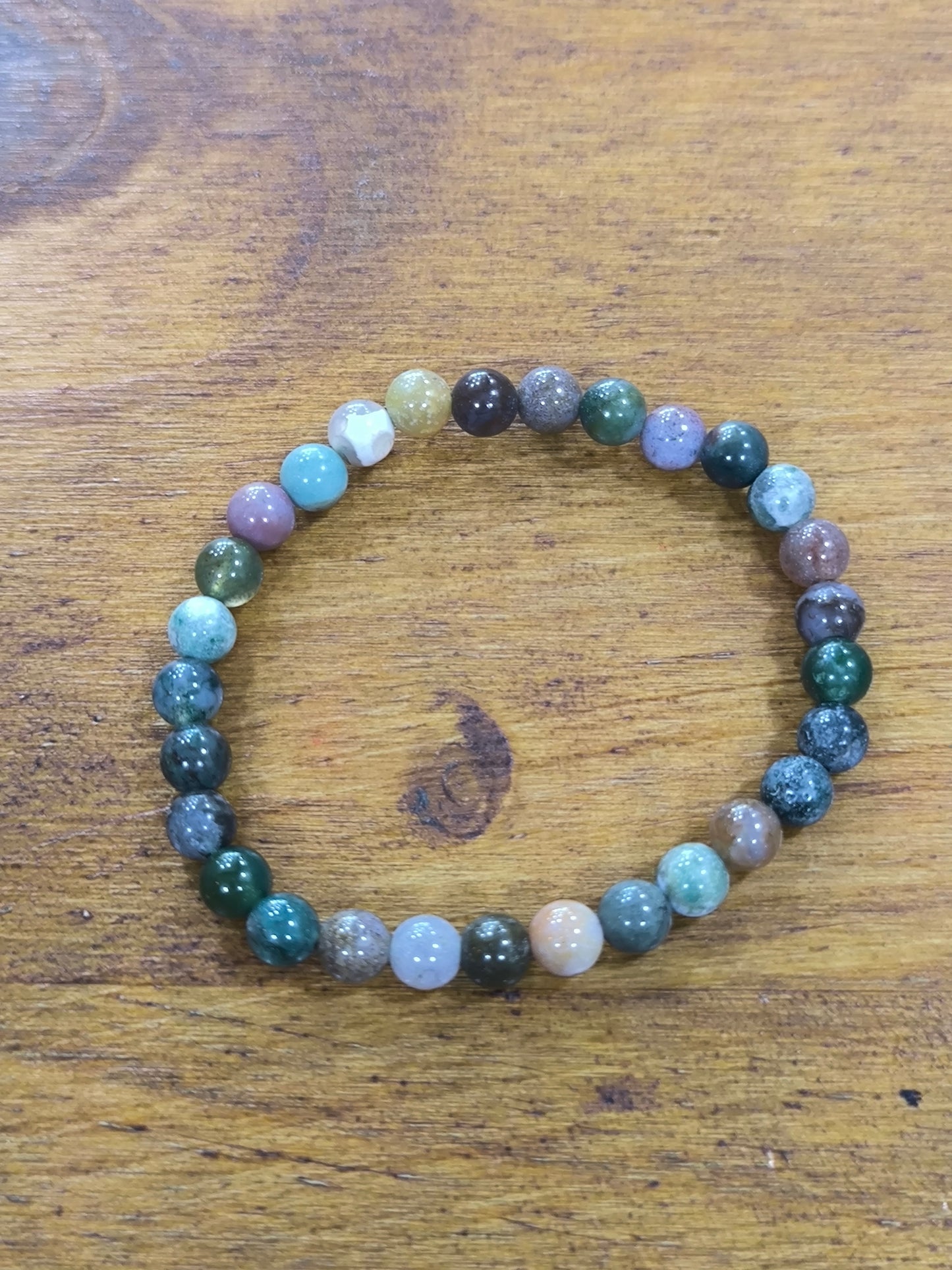 Pulsera Mineral De Ágata India