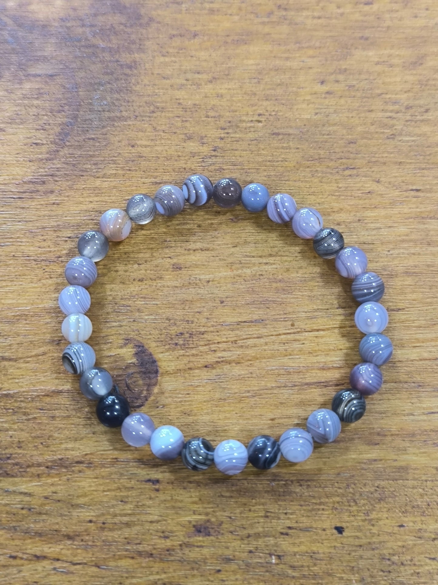 Pulsera Mineral De Ágata Bostwana