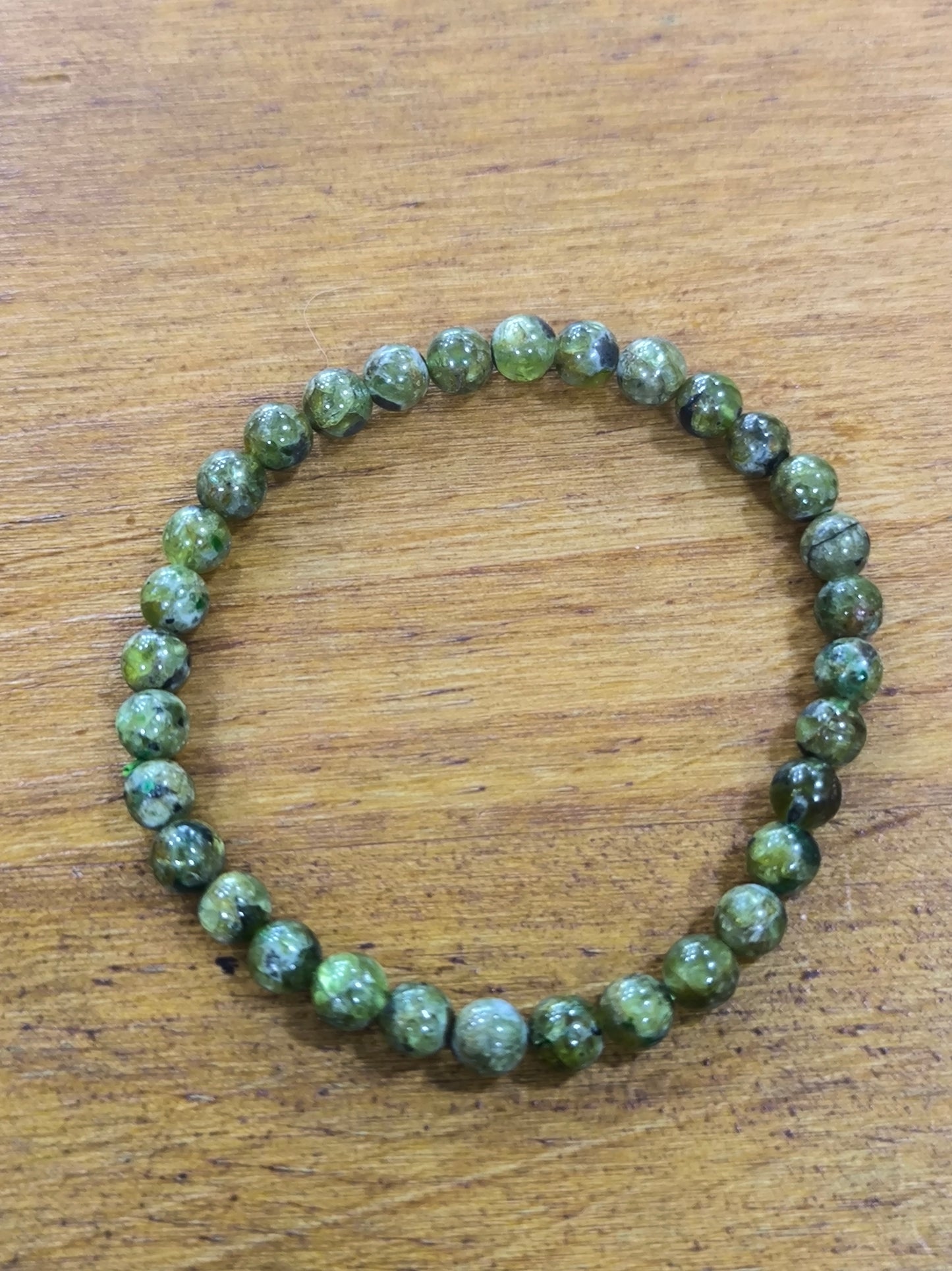 Pulsera Mineral De Olivino