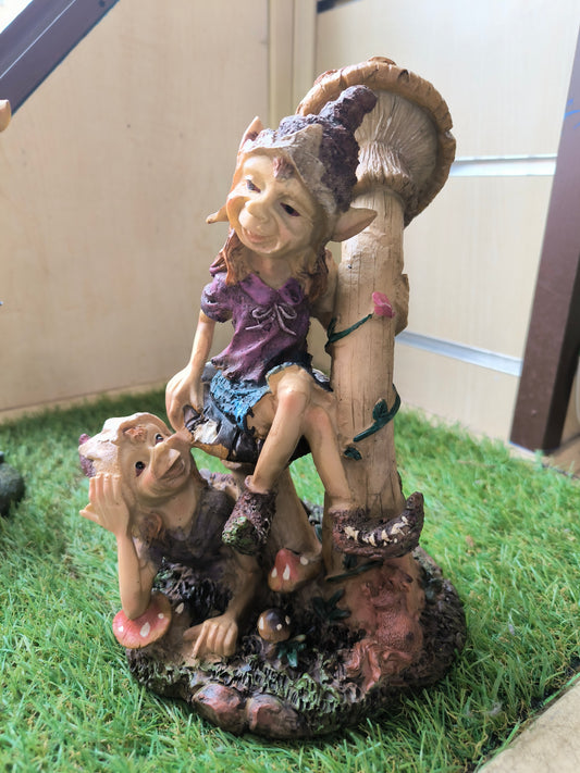 Figura Pareja Duendes Y Seta